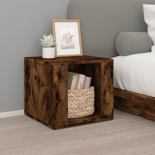 Bedside table smoked oak 41x40x36 cm wood material