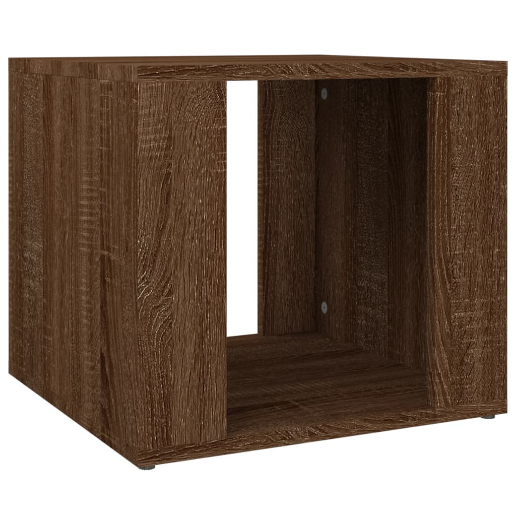 Table de chevet aspect chêne marron 41x40x36 cm en bois