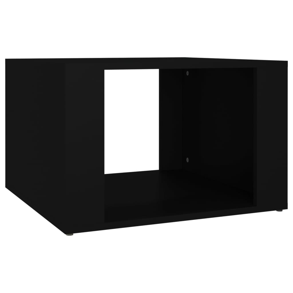 Bedside Table Black 57x55x36 cm Wood Material