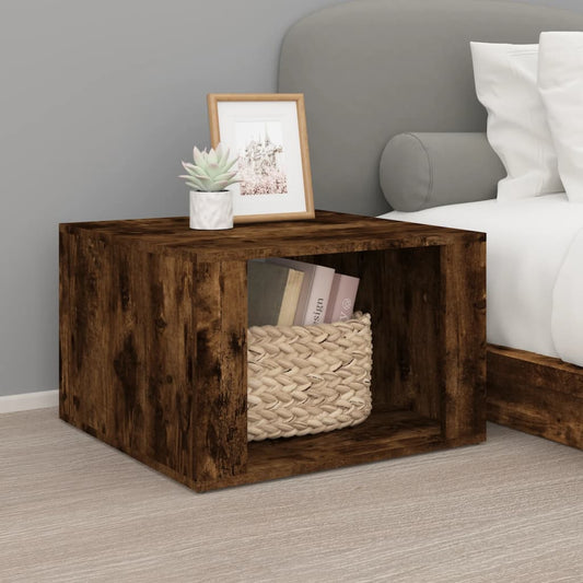 Bedside table smoked oak 57x55x36 cm wood material
