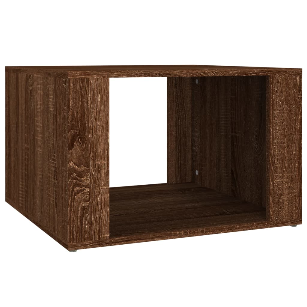 Table de chevet aspect chêne marron 57x55x36 cm en bois