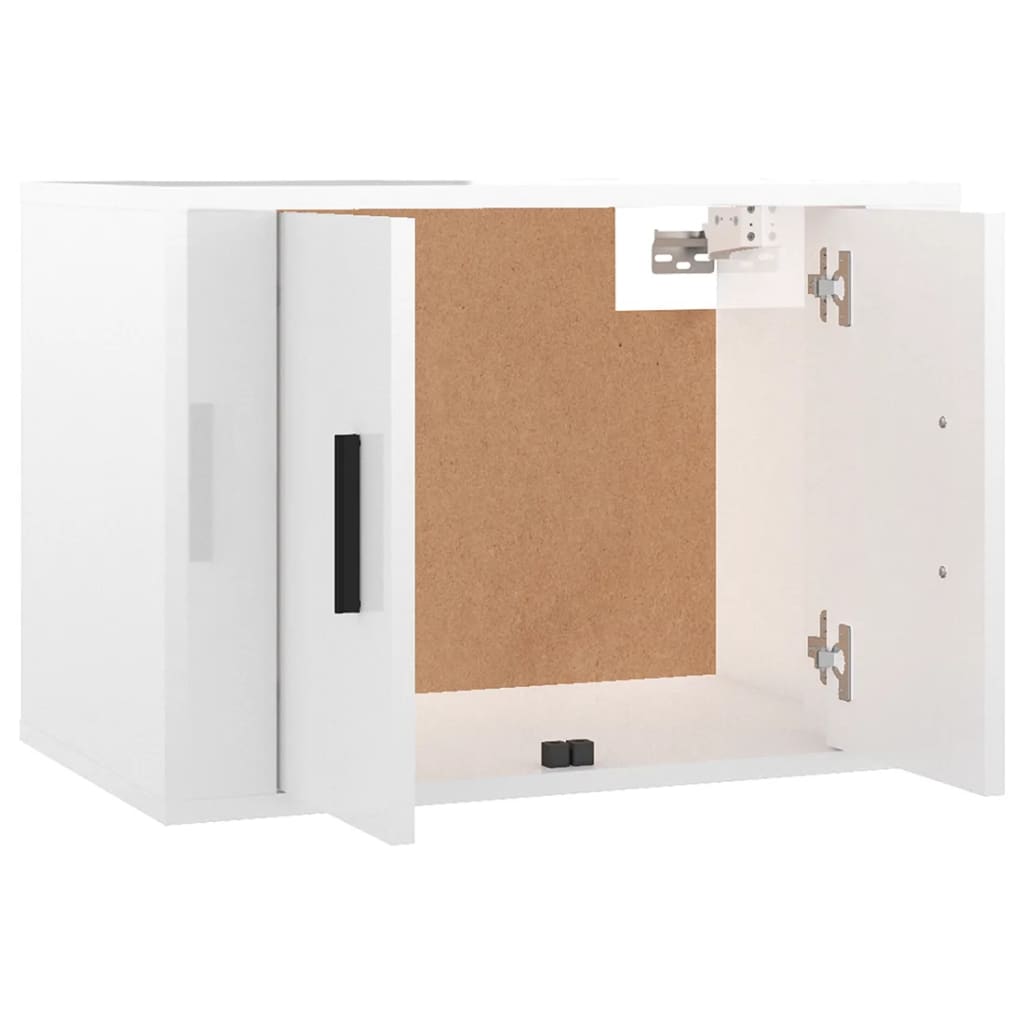 TV wall cabinet high-gloss white 57x34.5x40 cm