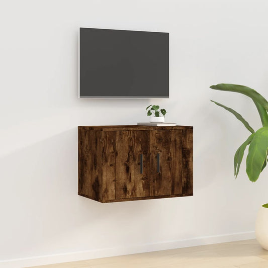 Meuble TV mural en chêne fumé 57x34,5x40 cm