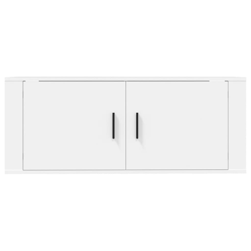 Meuble TV mural blanc 100x34,5x40 cm