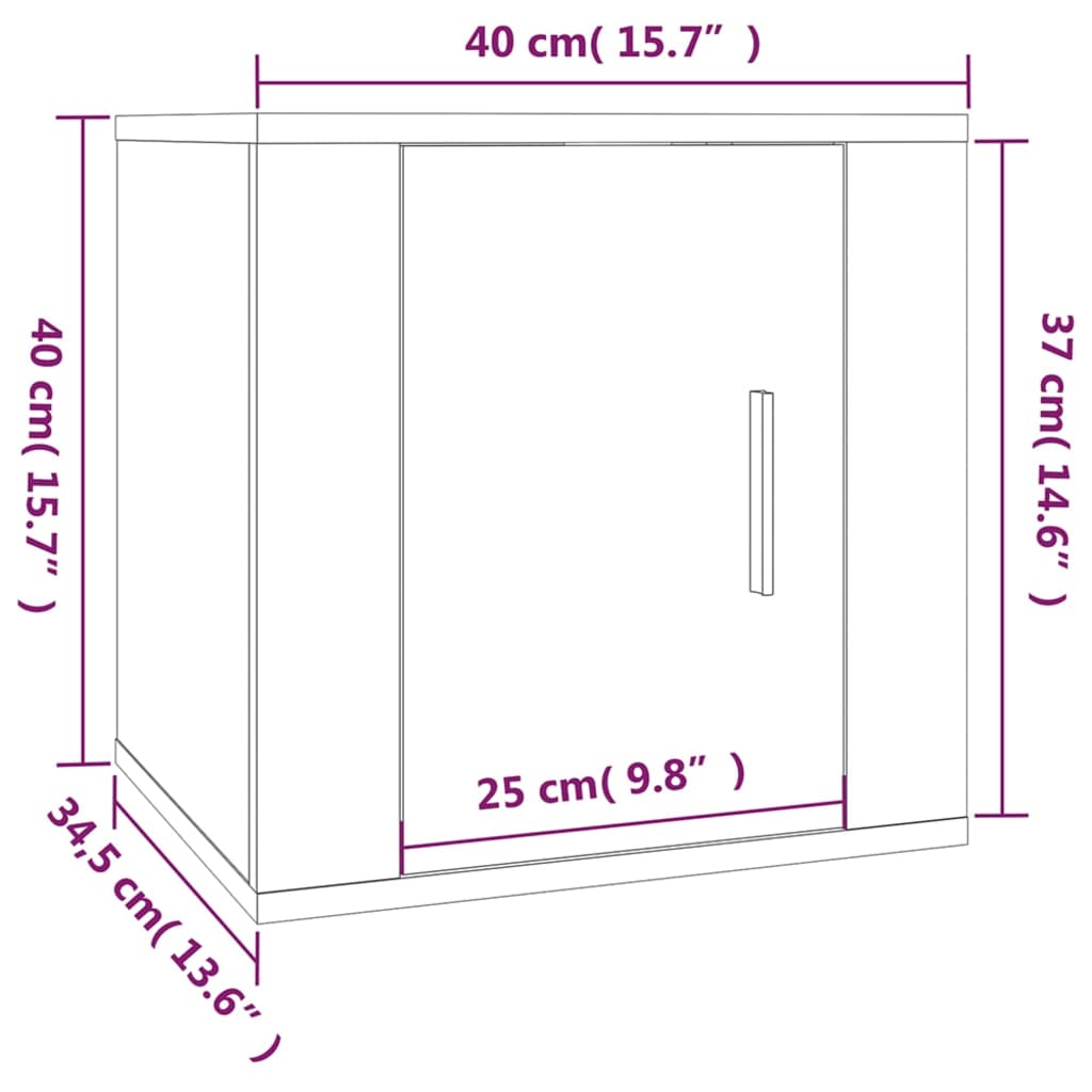 Meuble TV mural blanc 40x34,5x40 cm