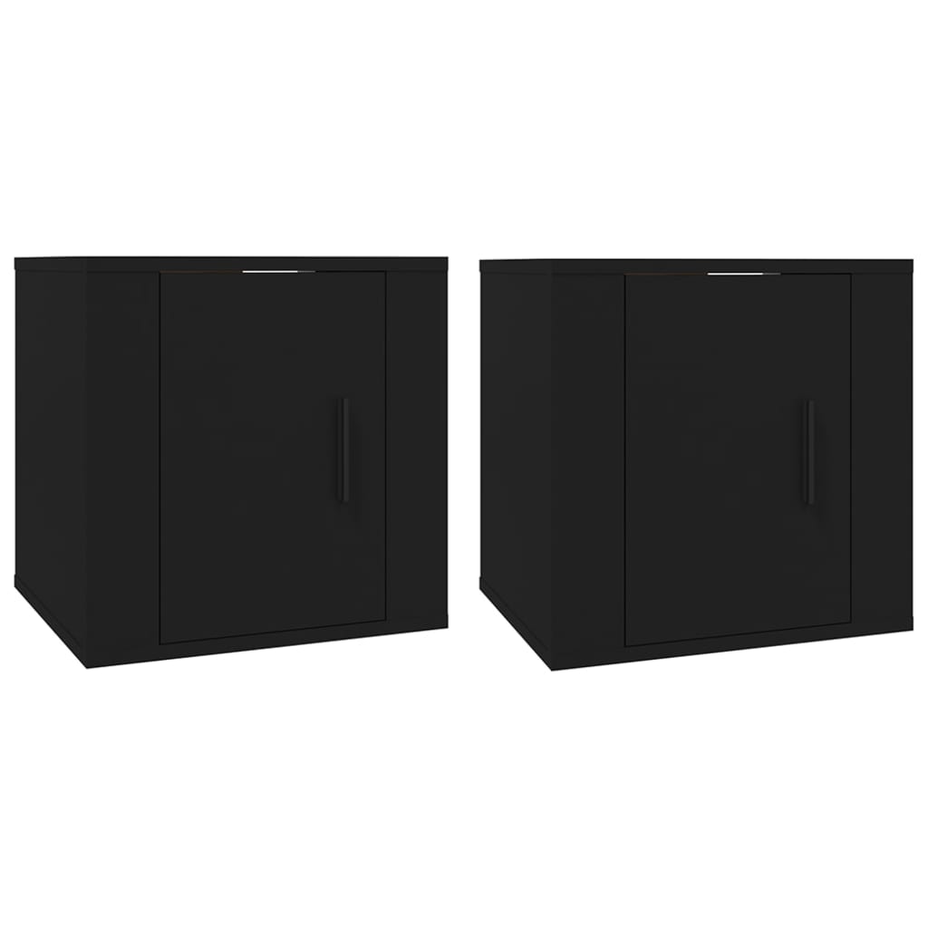 Armoires murales TV 2 pcs. Noir 40x34,5x40 cm