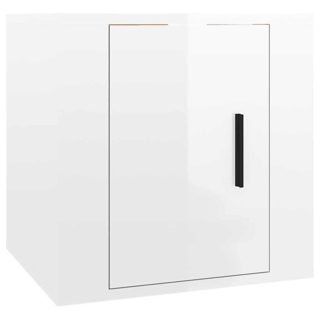 Meubles muraux TV 2 pièces blanc brillant 40x34,5x40 cm