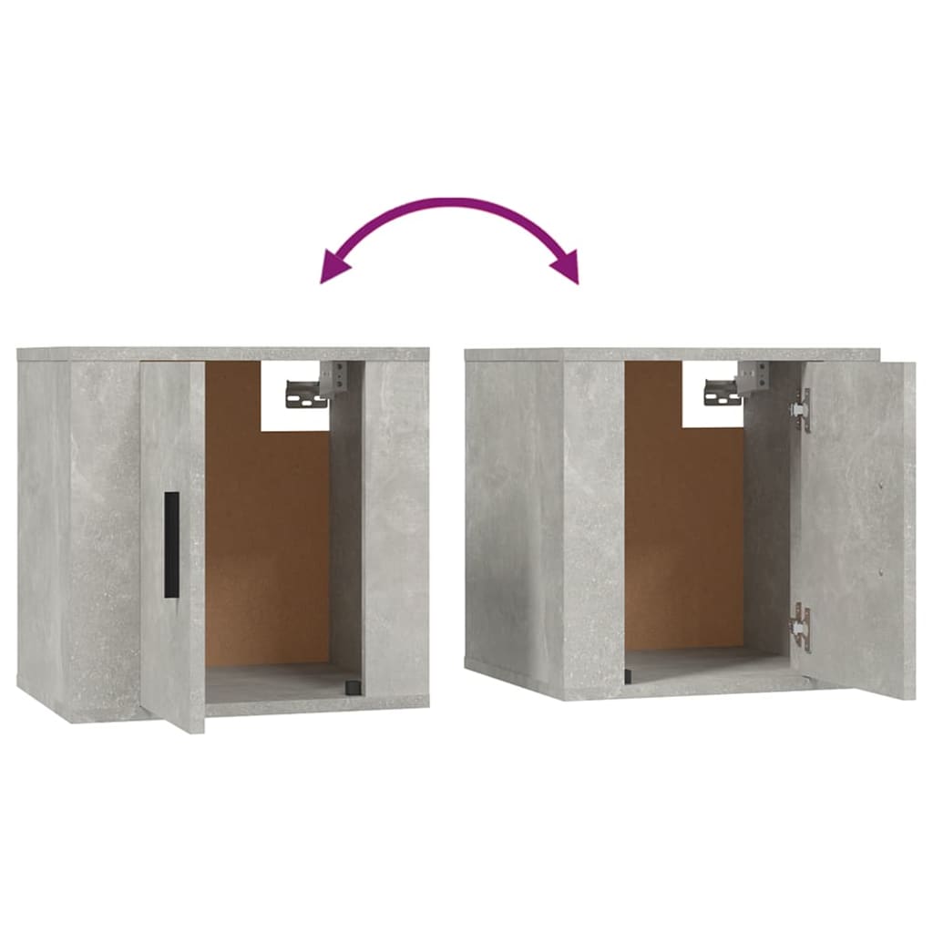 Armoires murales TV 2 pcs. gris béton 40x34,5x40 cm