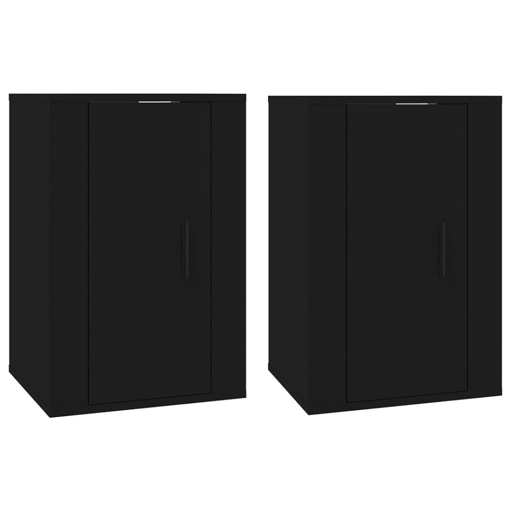 Armoires murales TV 2 pcs. Noir 40x34,5x60 cm