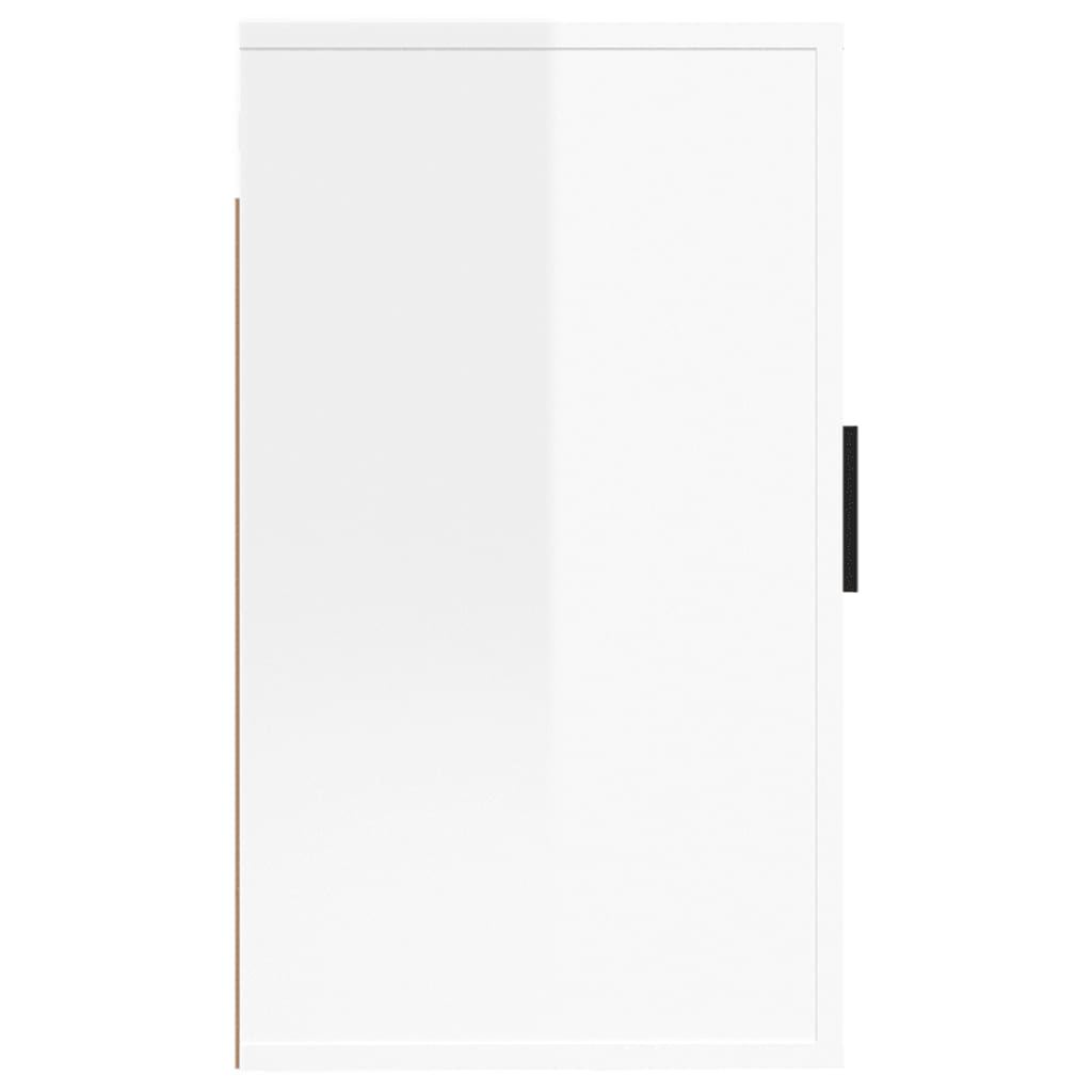 Meuble TV mural blanc brillant 40x34,5x60 cm