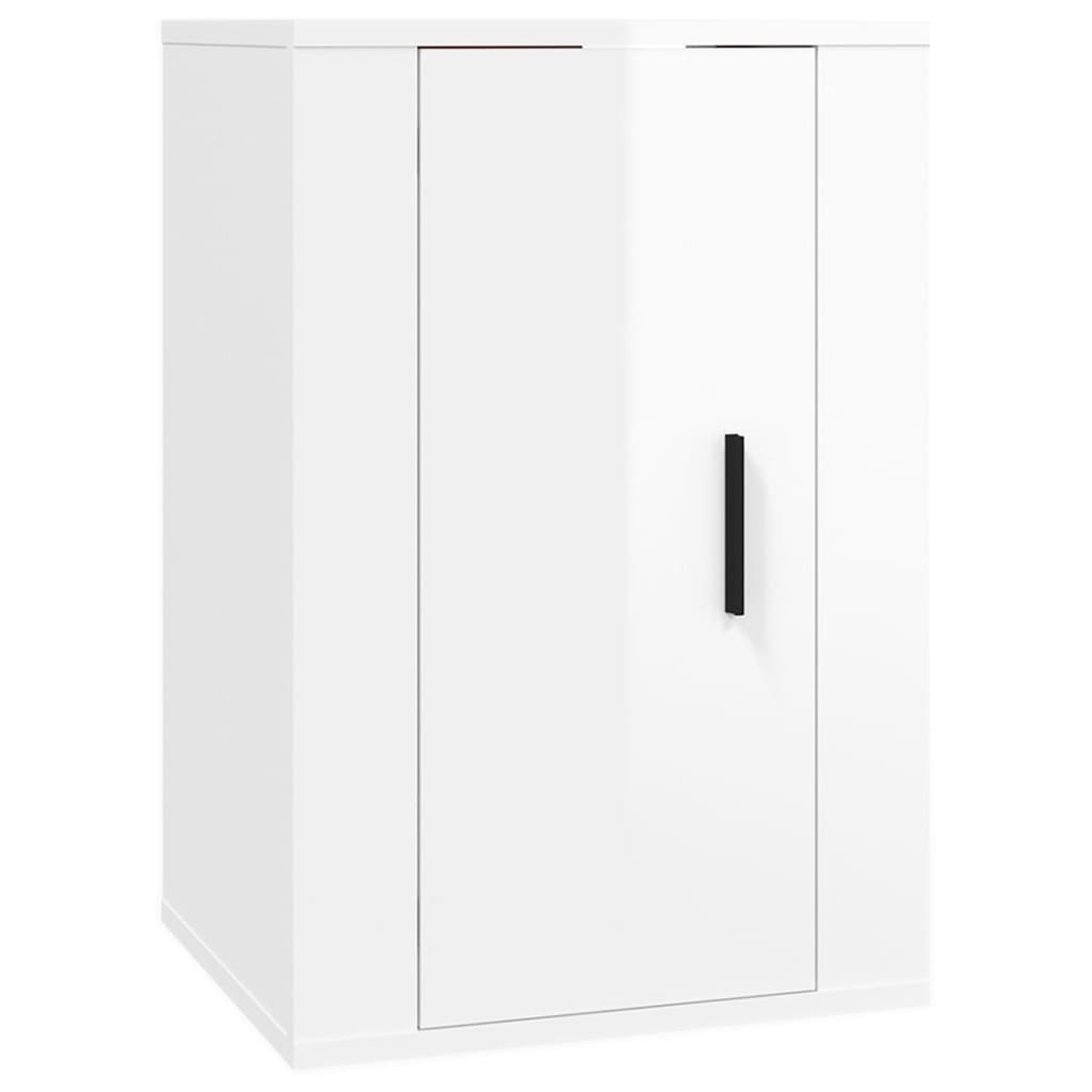 Meubles muraux TV 2 pièces blanc brillant 40x34,5x60 cm