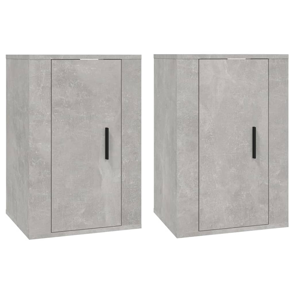 Armoires murales TV 2 pcs. gris béton 40x34,5x60 cm