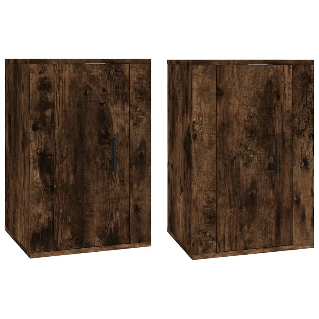 Meubles muraux TV 2 pièces Chêne fumé 40x34,5x60 cm.