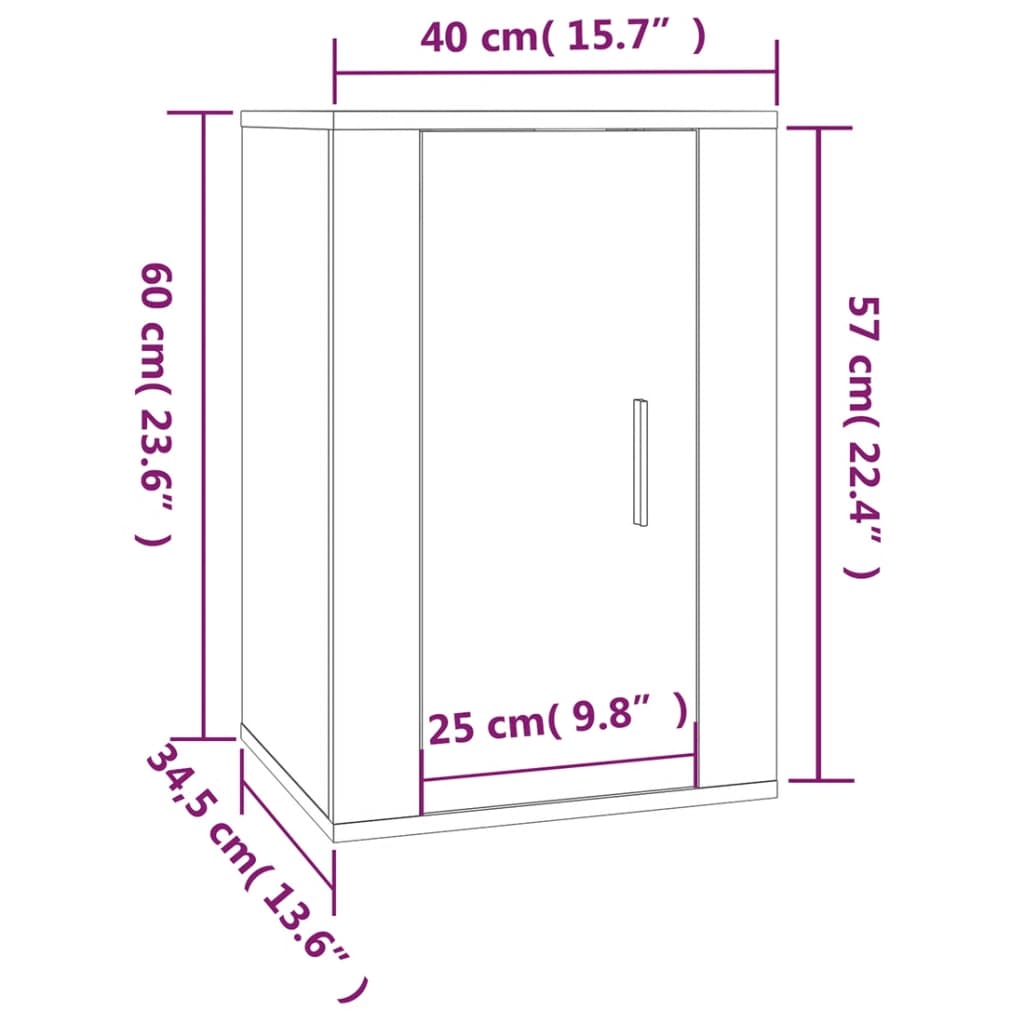 TV-Wandschrank Grau Sonoma 40x34,5x60 cm