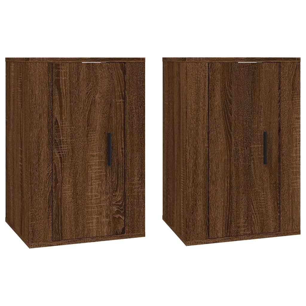 Meubles muraux TV 2 pièces aspect chêne marron 40x34,5x60 cm