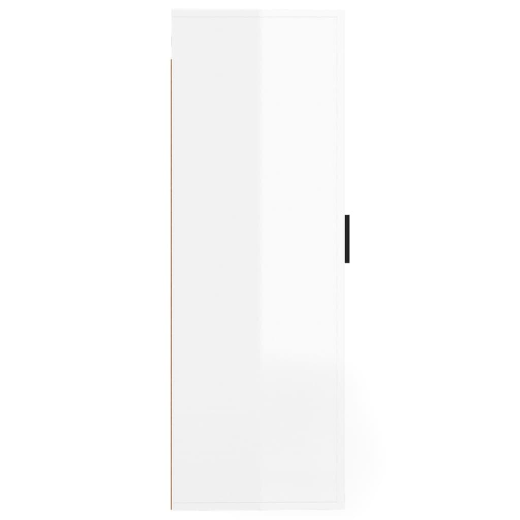 Meuble TV mural blanc brillant 40x34,5x100 cm