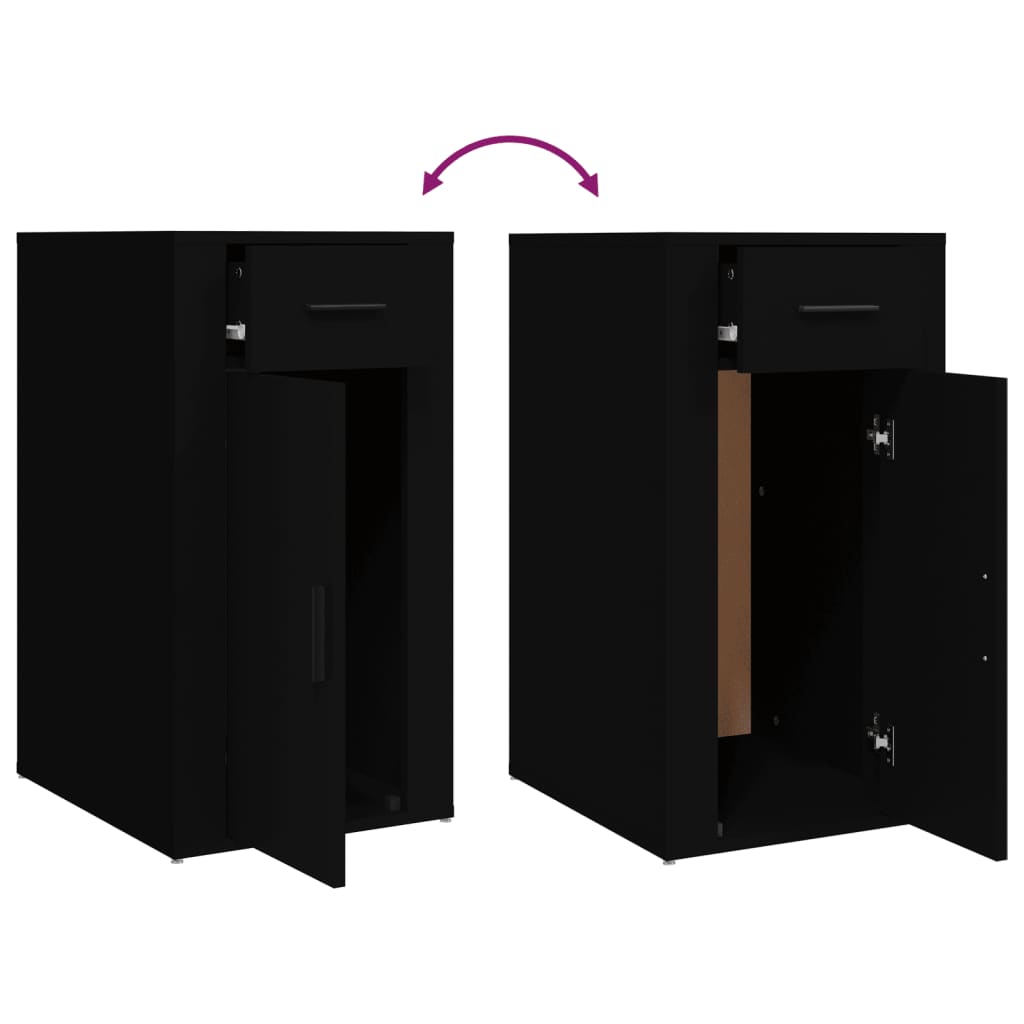 Büroschrank Schwarz 40x49x75 cm Holzwerkstoff