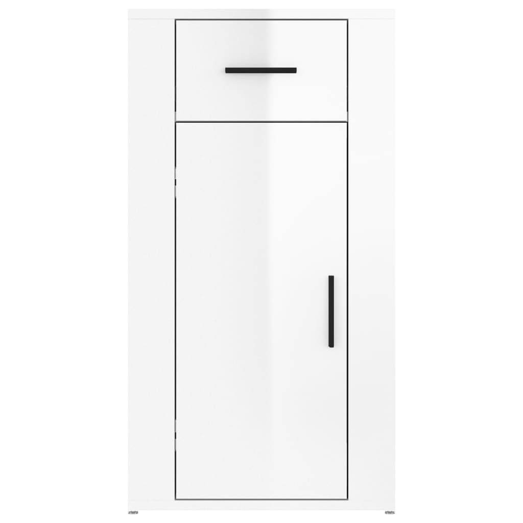 Armoire de bureau blanc brillant 40x49x75 cm en bois