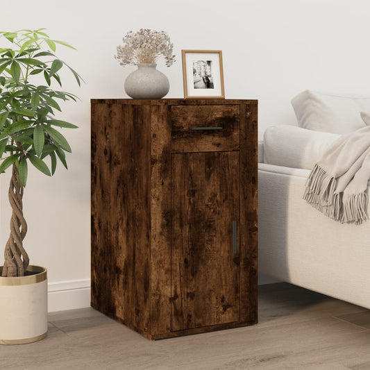 Armoire de bureau chêne fumé 40x49x75 cm en bois