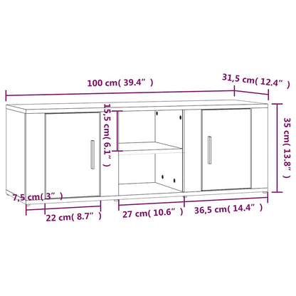TV-Schrank Räuchereiche 100x31,5x35 cm Holzwerkstoff