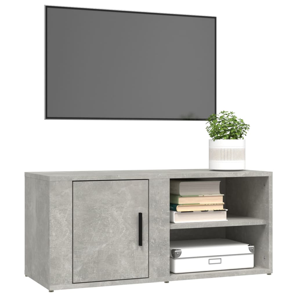 Meubles TV 2 pièces. Matériau bois gris béton 80x31,5x36 cm.