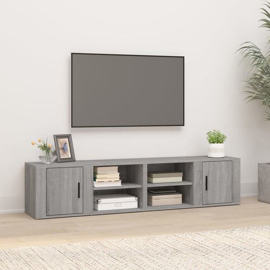 Meubles TV 2 pcs. Gris Sonoma 80x31,5x36 cm matériau bois