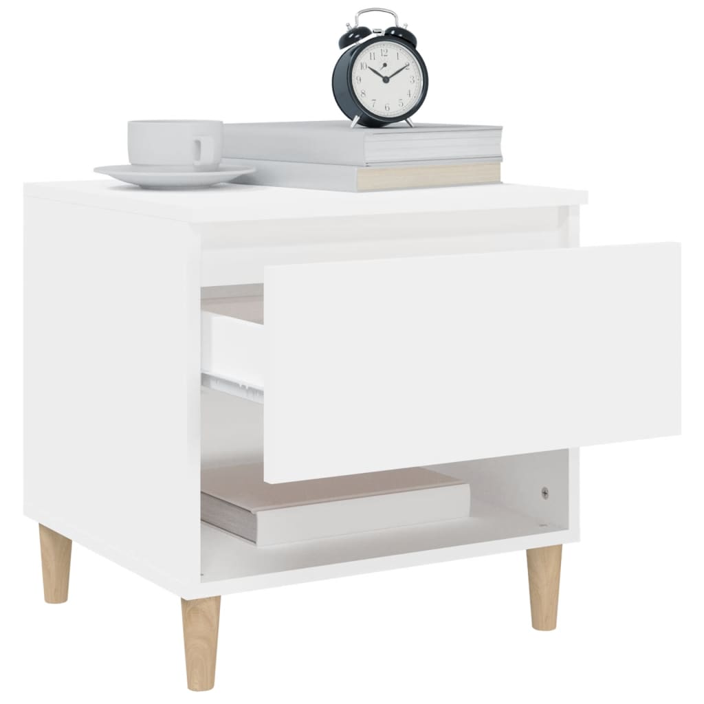 Tables de chevet 2 pcs. Blanc 50x46x50 cm en bois