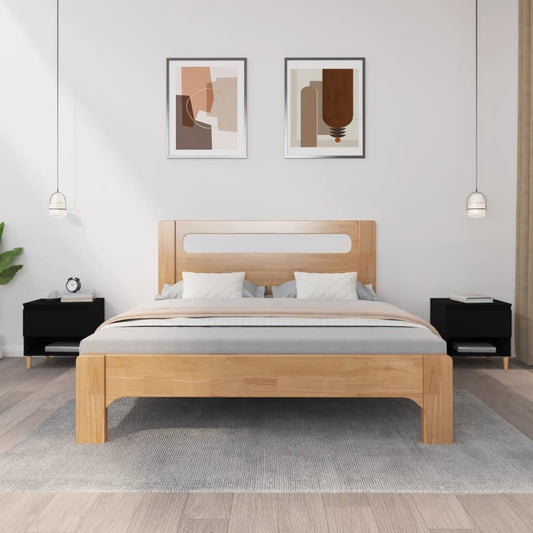 Tables de chevet 2 pcs. Noir 50x46x50 cm en bois