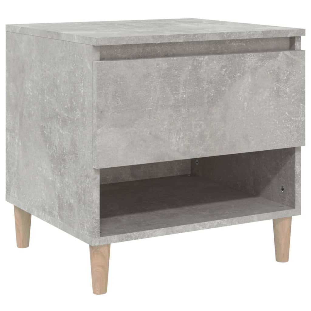 Table de chevet gris béton 50x46x50 cm en bois