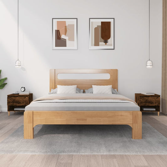 Tables de chevet 2 pcs. chêne fumé 50x46x50 cm matériau bois