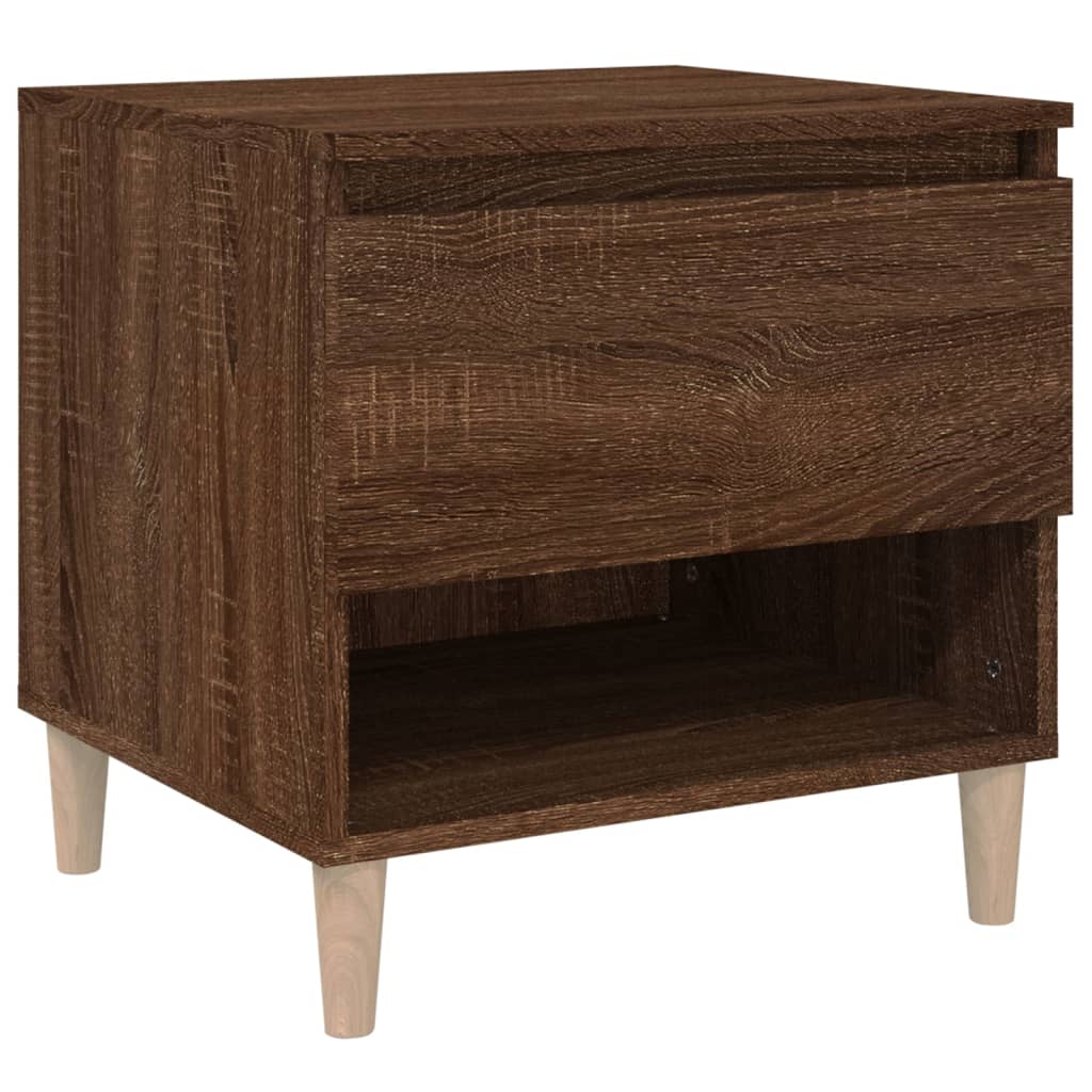 Table de chevet aspect chêne marron 50x46x50 cm en bois