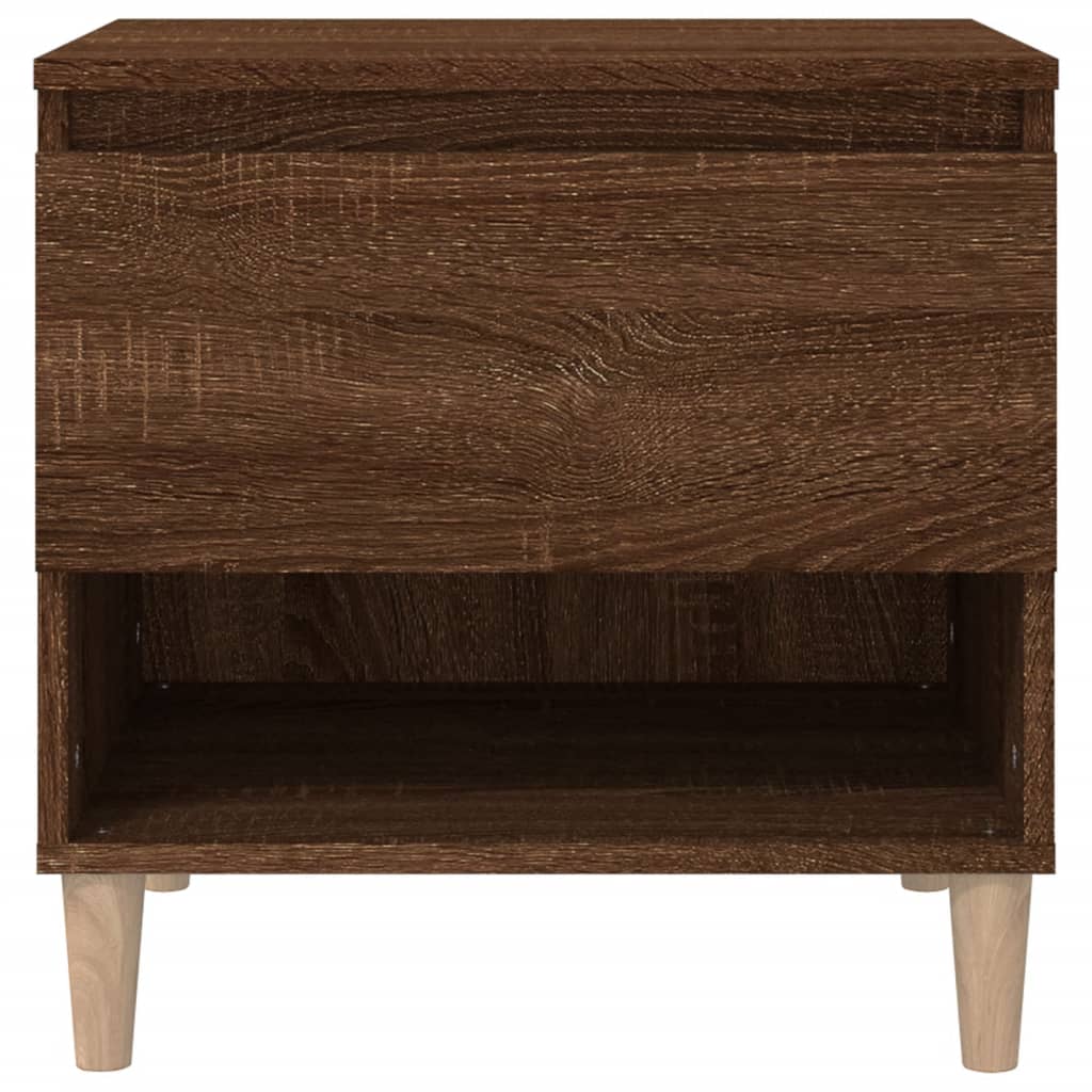 Table de chevet aspect chêne marron 50x46x50 cm en bois