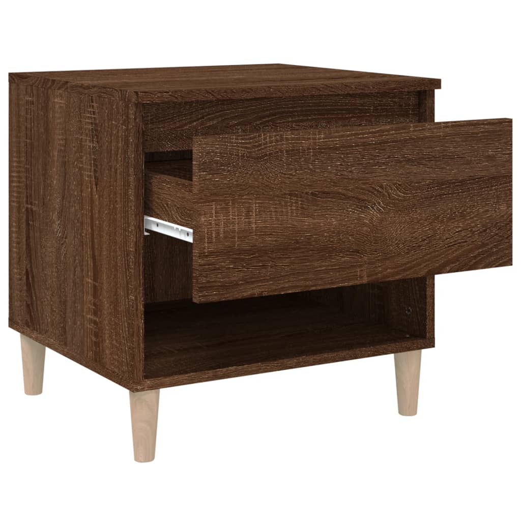 Table de chevet aspect chêne marron 50x46x50 cm en bois