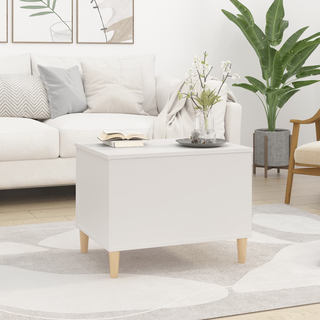 Table basse blanche 60x44,5x45 cm en bois