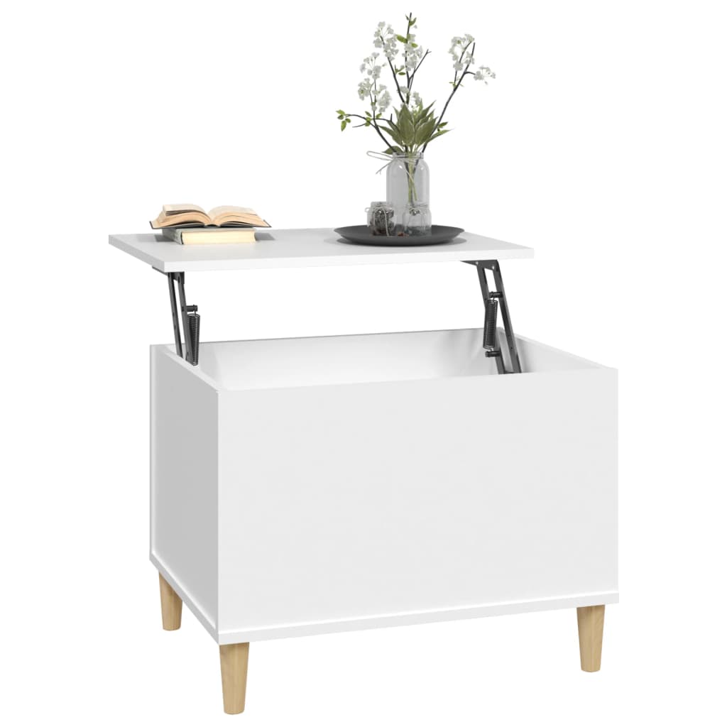 Table basse blanche 60x44,5x45 cm en bois
