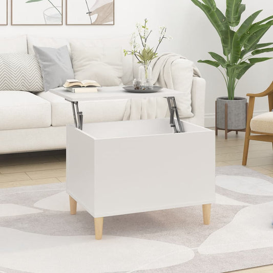 Table basse blanche 60x44,5x45 cm en bois