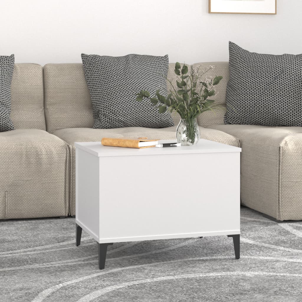 Table basse blanche 60x44,5x45 cm en bois