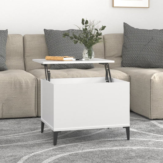 Table basse blanche 60x44,5x45 cm en bois