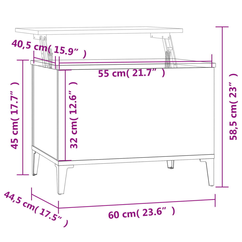 Couchtisch Sonoma-Eiche 60x44,5x45 cm Holzwerkstoff