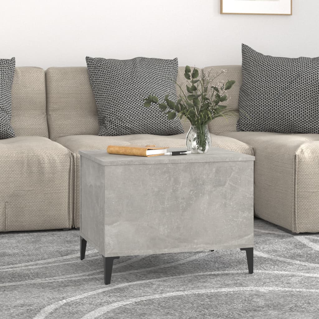 Table basse gris béton 60x44,5x45 cm en bois