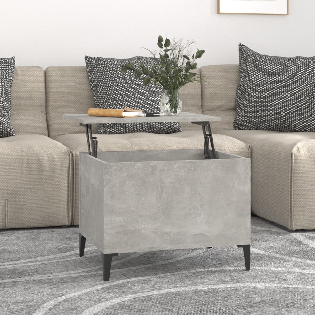 Table basse gris béton 60x44,5x45 cm en bois