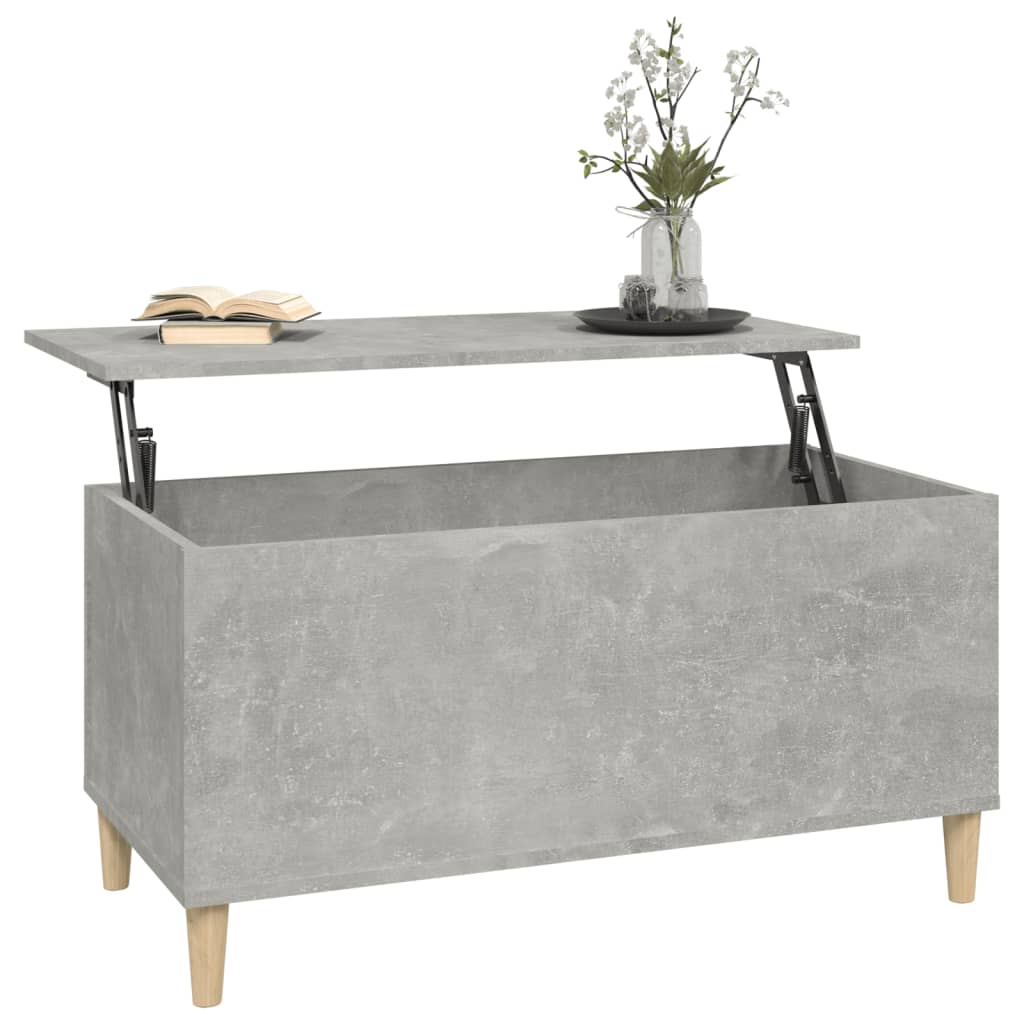 Table basse gris béton 90x44,5x45 cm en bois