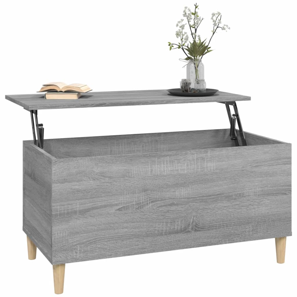 Table basse Sonoma grise 90x44,5x45 cm en bois