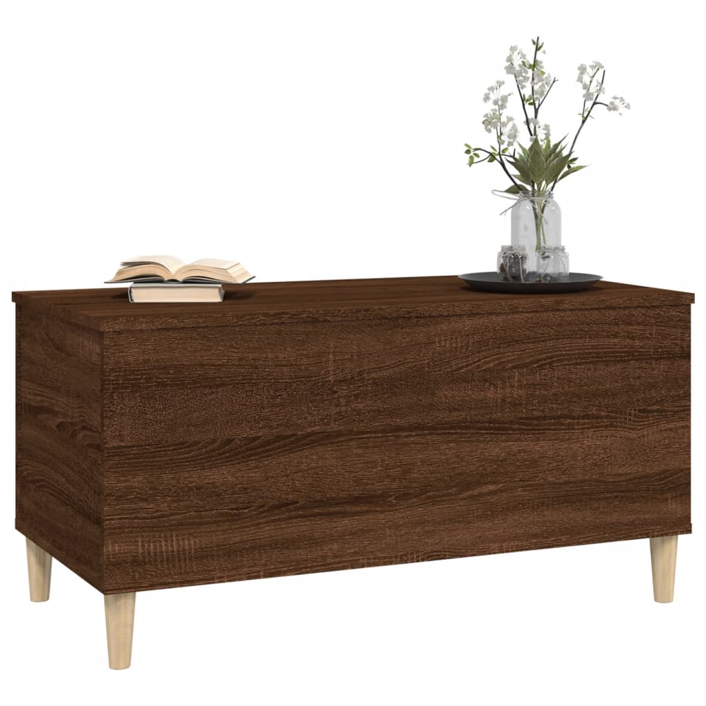 Table basse aspect chêne marron 90x44,5x45 cm en bois