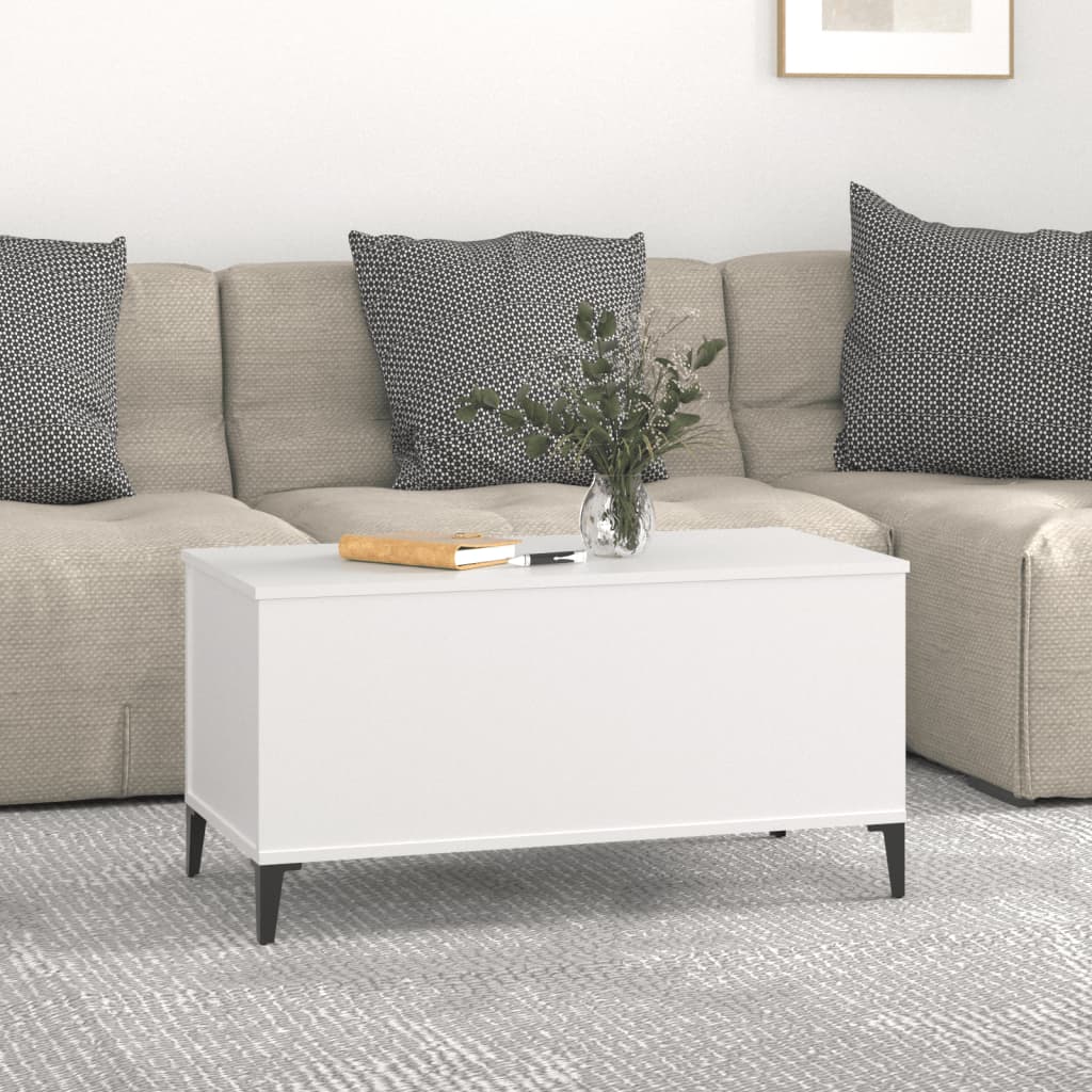 Coffee Table White 90x44.5x45 cm Wood Material