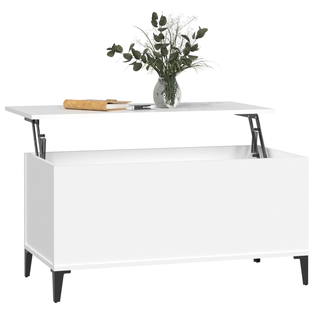 Coffee Table White 90x44.5x45 cm Wood Material