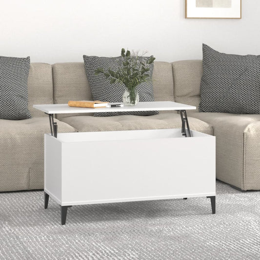 Coffee Table White 90x44.5x45 cm Wood Material