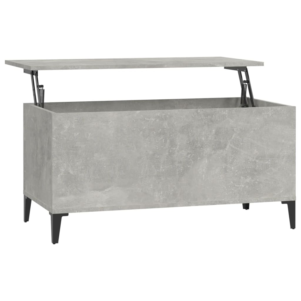 Table basse gris béton 90x44,5x45 cm en bois