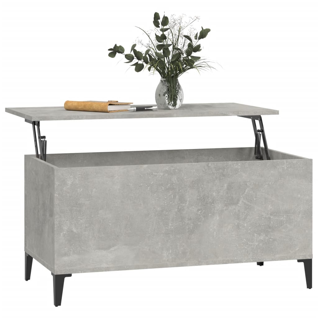 Table basse gris béton 90x44,5x45 cm en bois