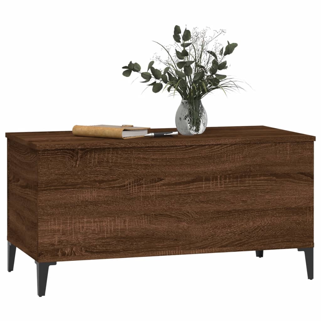 Table basse aspect chêne marron 90x44,5x45 cm en bois